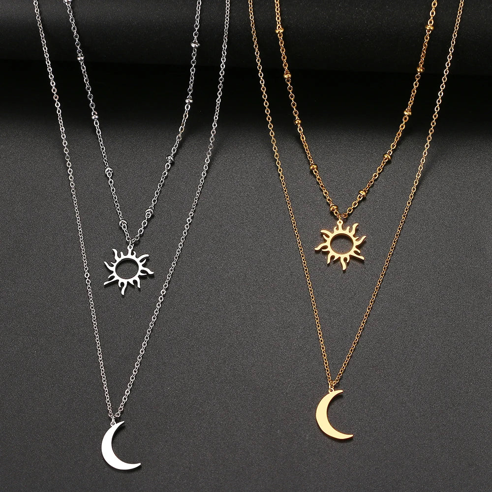 Sun & Moon Layered Necklace