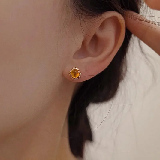 Mini Sunstone Stud Earrings