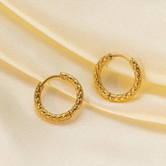 Textured Gold Hoop Earrings