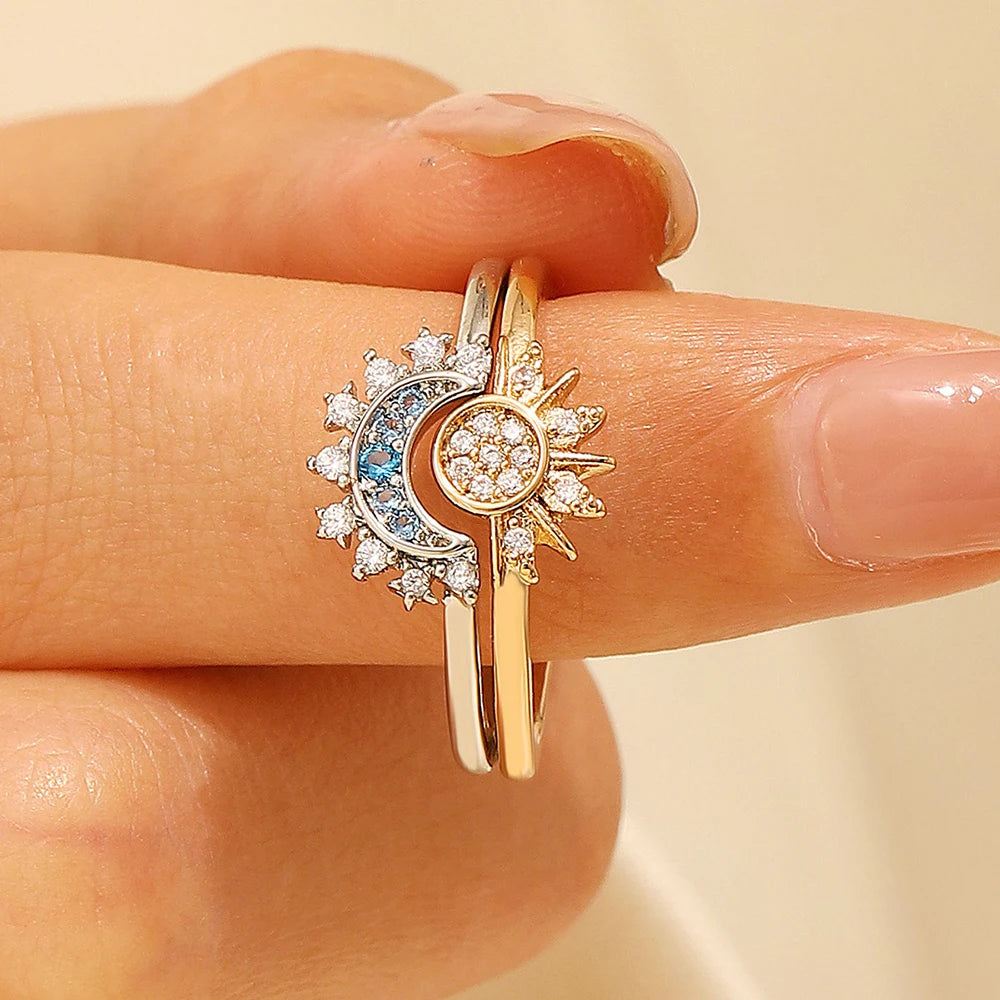 Harmony Sun & Moon Ring Set