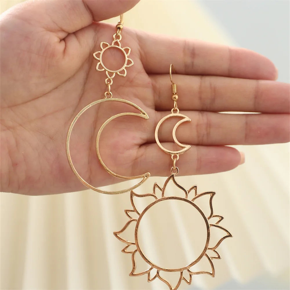 Eclipse Sun & Moon Drop Earrings