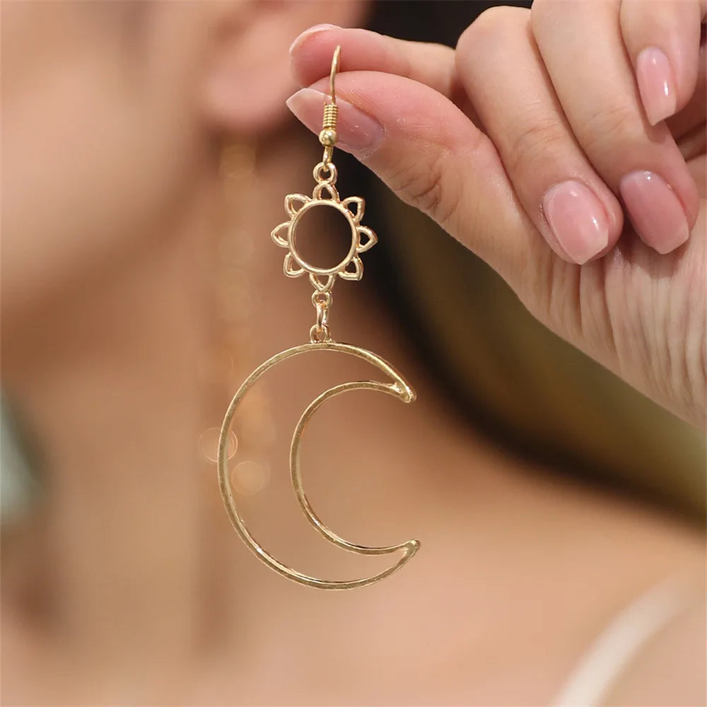 Eclipse Sun & Moon Drop Earrings